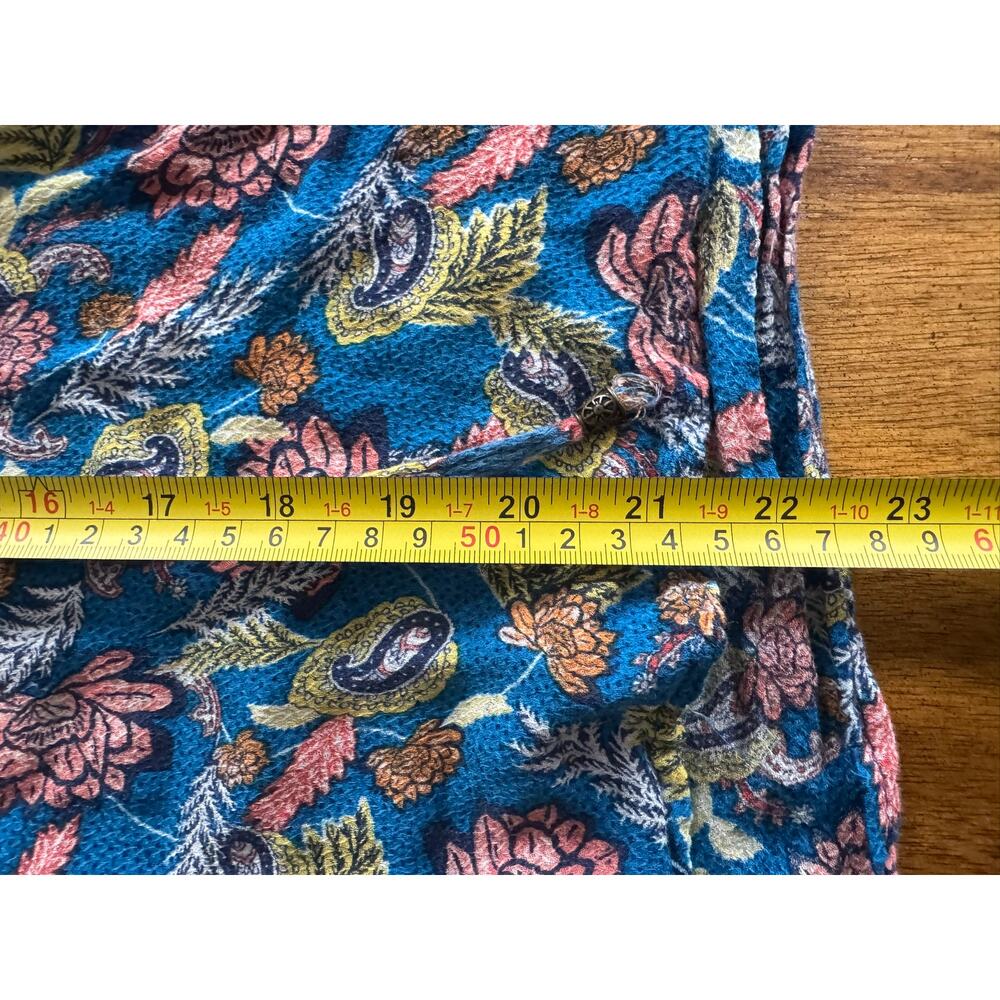 Knox Rose Boho Floral Rayon Tie Front Women’s Blouse Top Size L - Picture 10 of 11